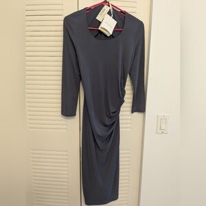 Elegant Gray Long Sleeve Dress